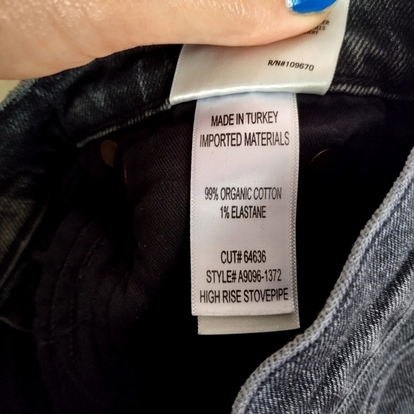 Agolde High Rise Stovepipe in metal black sz 23 - Picture 9 of 11